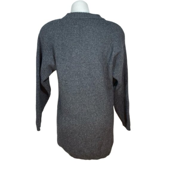 New Vintage Express Tricot lambswool angora gray sweater front pockets vintage - Picture 3 of 9